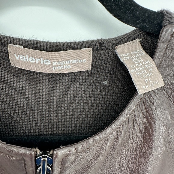 Valerie Steven’s‎ Women’s Size Petite Large Brown 100% Leather Vest - Picture 2 of 5